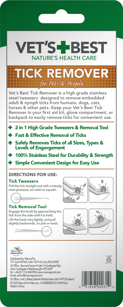 VET'S BEST Stainless Steel Tick Remover