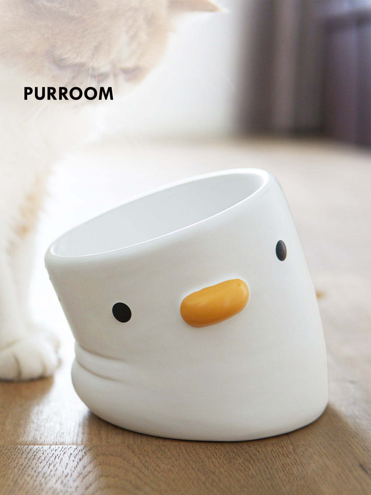 PURROOM Elevated Chick Ceramic Pet Bowl - Tilted (NEW)