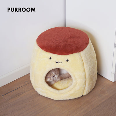 PURROOM Enclosed Pet Bed - Pudding