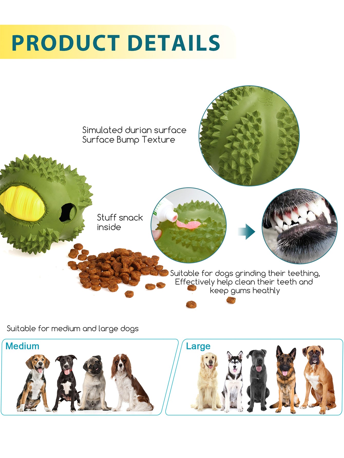PETOPIA Ultra Tough Dog Toy Durable Durian