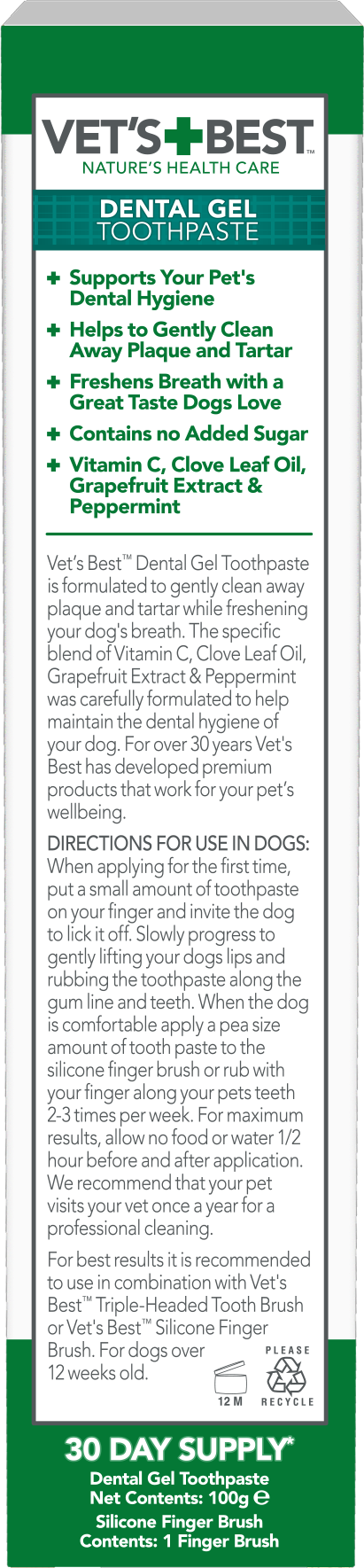 VET'S BEST Dental Gel Toothpaste for Dogs