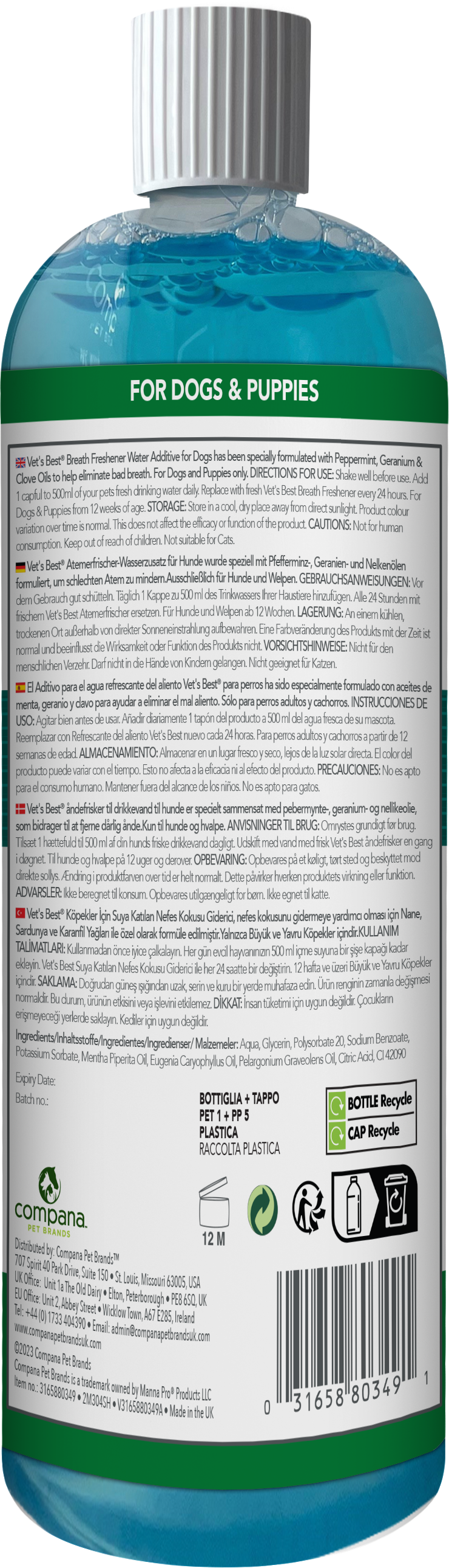 VET'S BEST Dental Breath Freshener For Dogs & Puppies