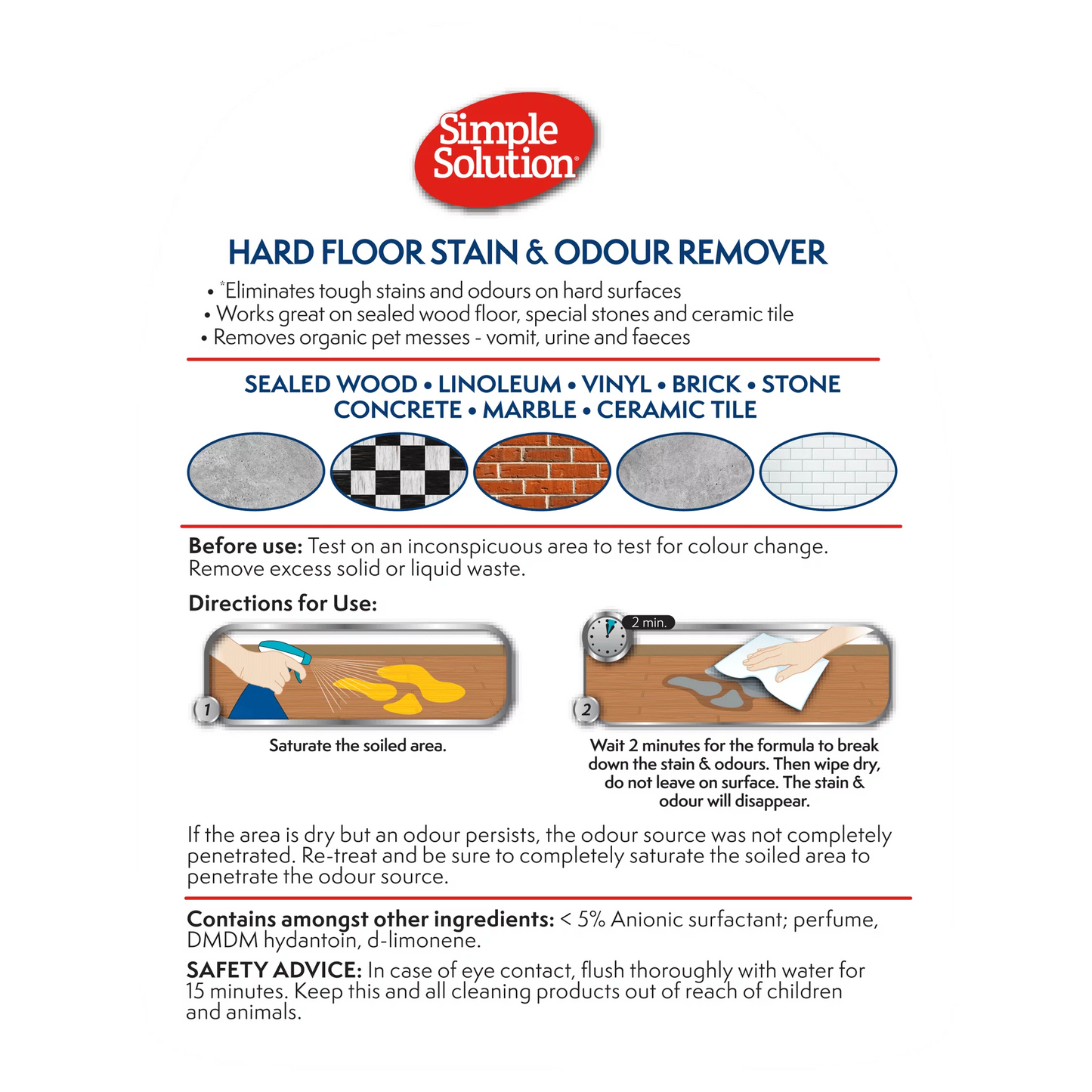 SIMPLE SOLUTION Hard Floor Stain & Odour Remover