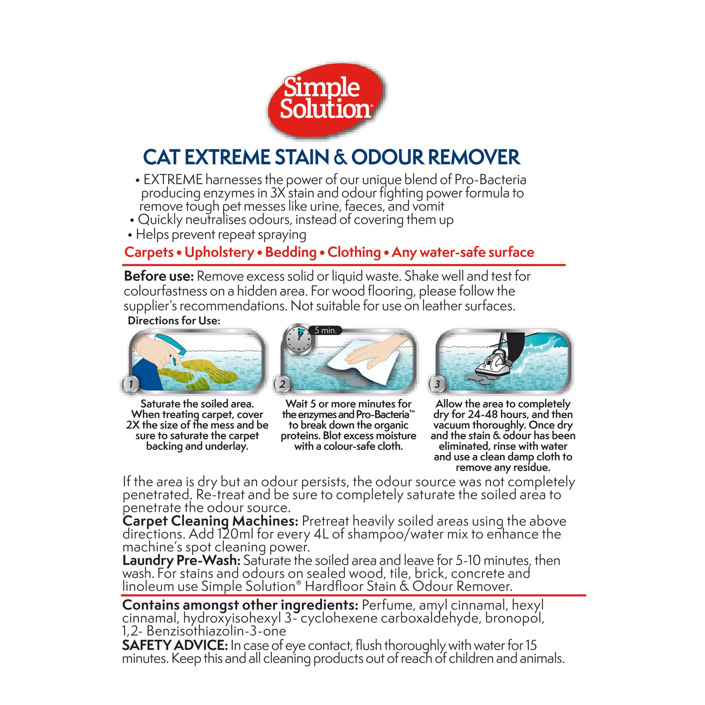SIMPLE SOLUTION Extreme Stain & Odour Remover for Cats