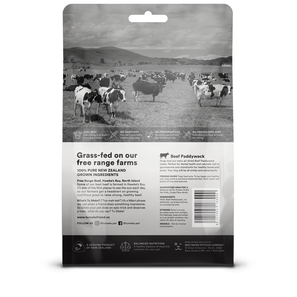 TU MEKE FRIEND Air-Dried Natural Dog Treats Beef Paddywack 100G