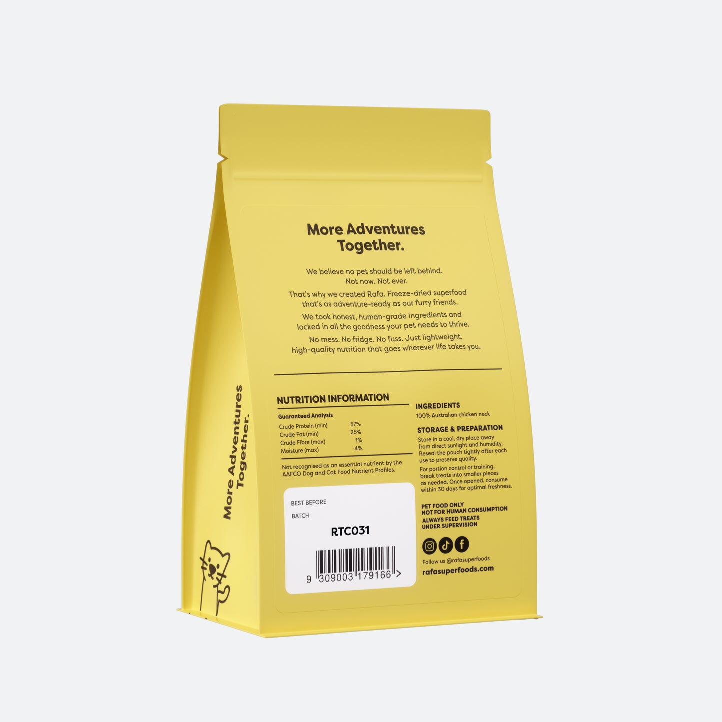 RAFA Raw Freeze-Dried Treats | Human-Grade Chicken Neck