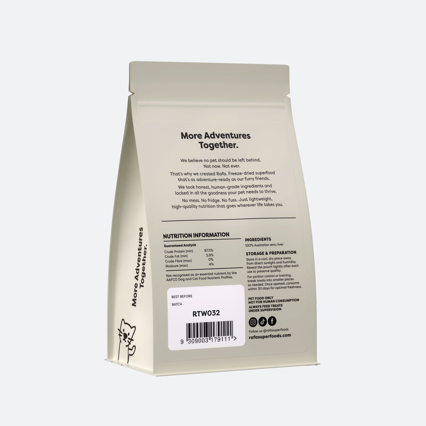 RAFA Raw Freeze-Dried Treats | Human-Grade Emu Liver
