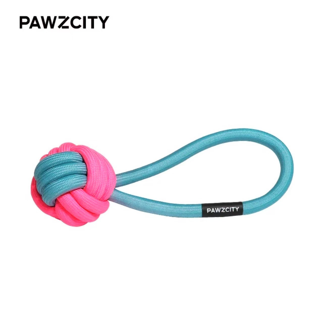 PAWZCITY Interactive Rope Ball With Loop - Seabreeze