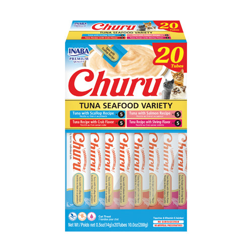 INABA Cat Churu Puree Tuna Seafood Varieties Box 20P
