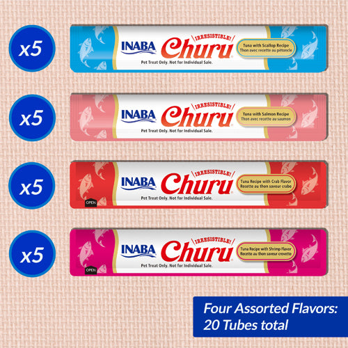 INABA Cat Churu Puree Tuna Seafood Varieties Box 20P
