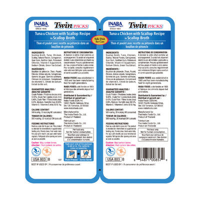 INABA Cat Twin Packs Tuna & Chicken Recipe in Scallop Broth 80G
