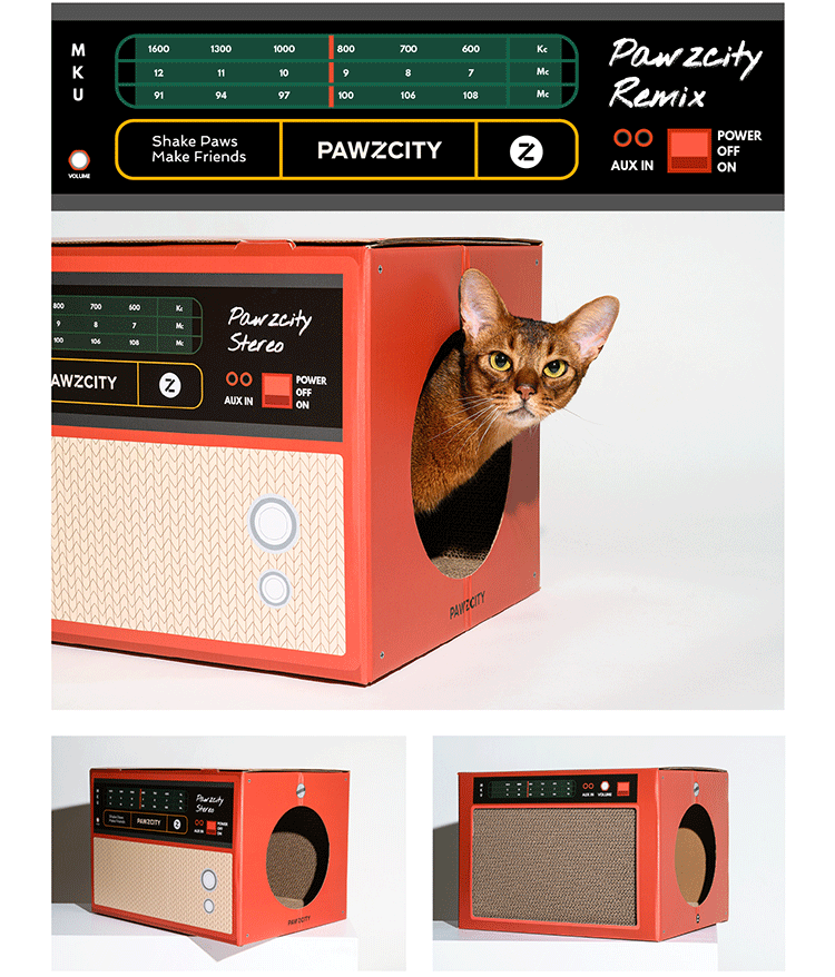 PAWZCITY Vintage Speaker Cat Scratching House - A