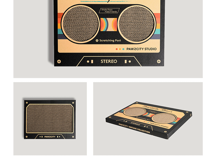 PAWZCITY Vintage Tape Cat Scratching Board - A
