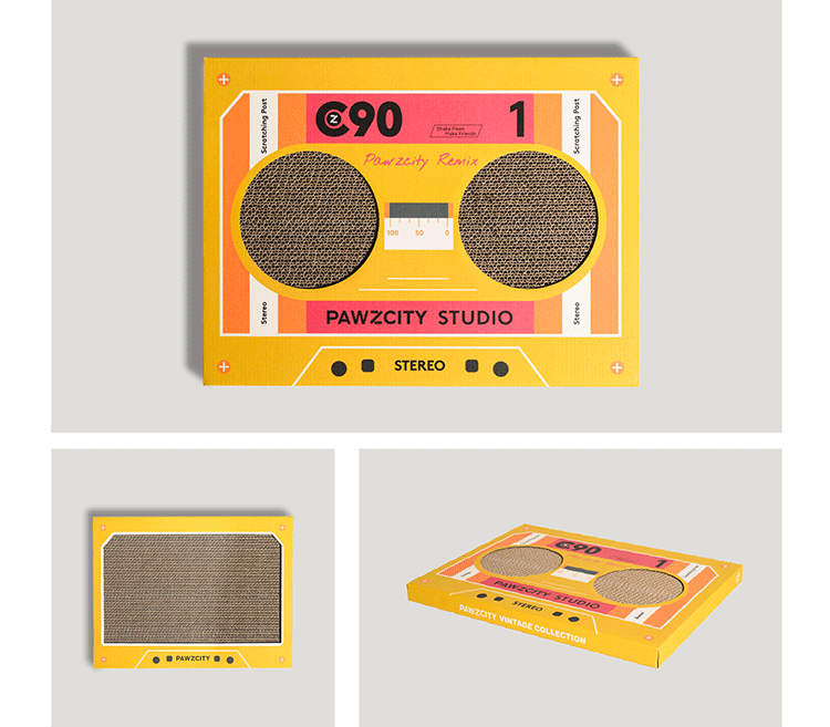 PAWZCITY Vintage Tape Cat Scratching Board - B
