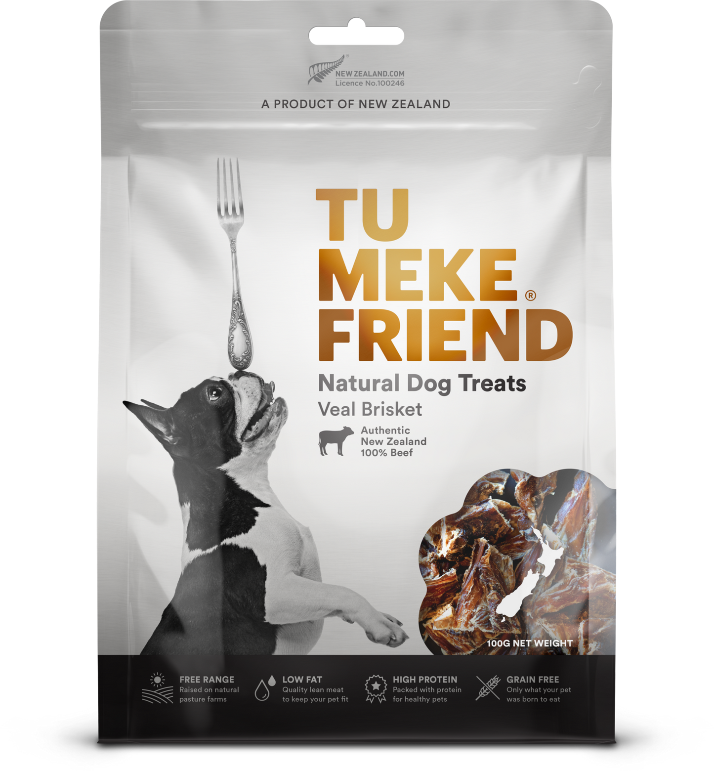 TU MEKE FRIEND Air-Dried Natural Dog Treats Veal Brisket 100G
