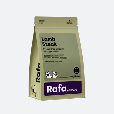 RAFA Raw Freeze-Dried Treats | Human-Grade Lamb Steak