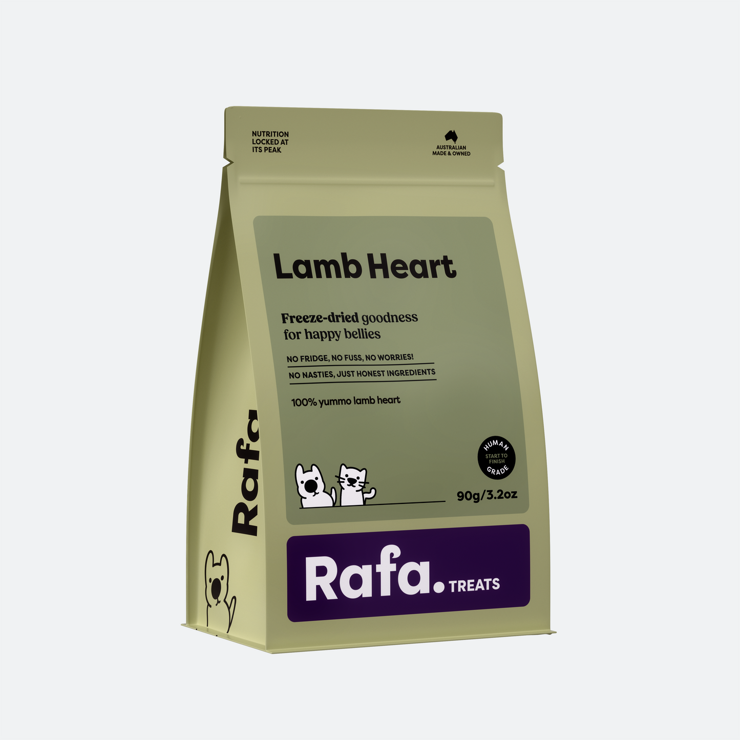 RAFA Raw Freeze-Dried Treats | Human-Grade Lamb Heart