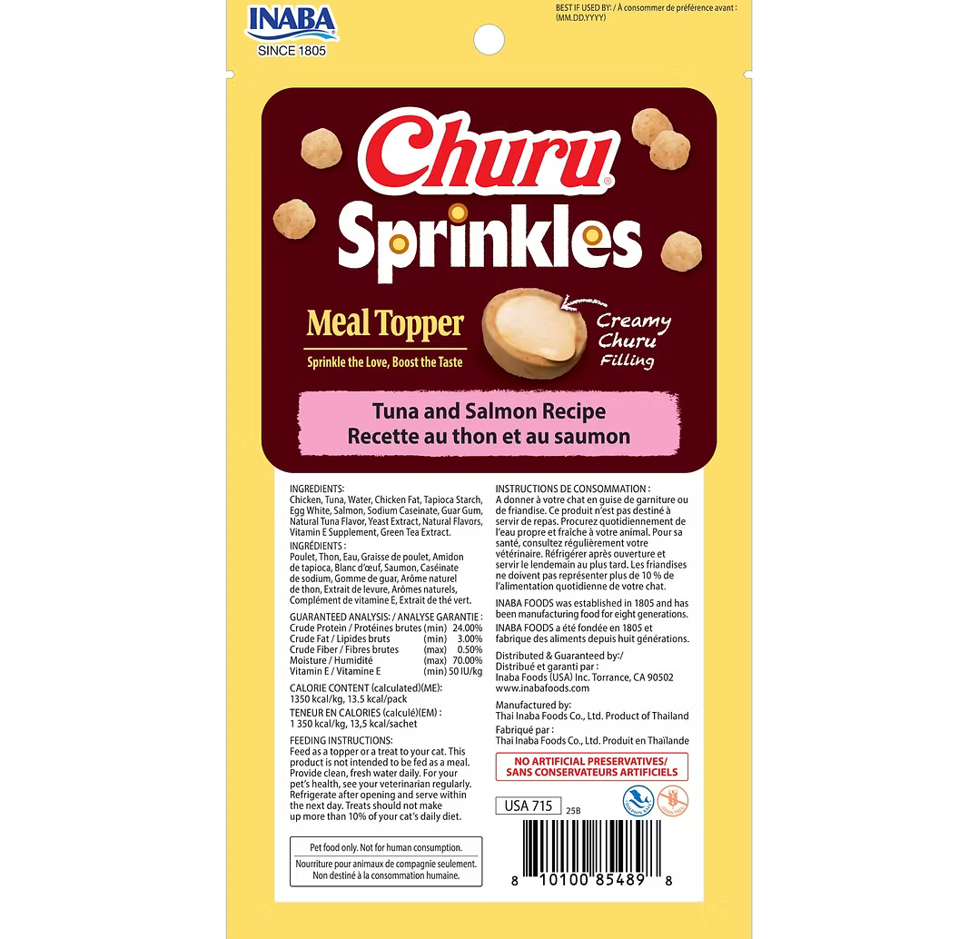 INABA Churu Sprinkles Meal Topper Cat Treats 10G * 3Pack