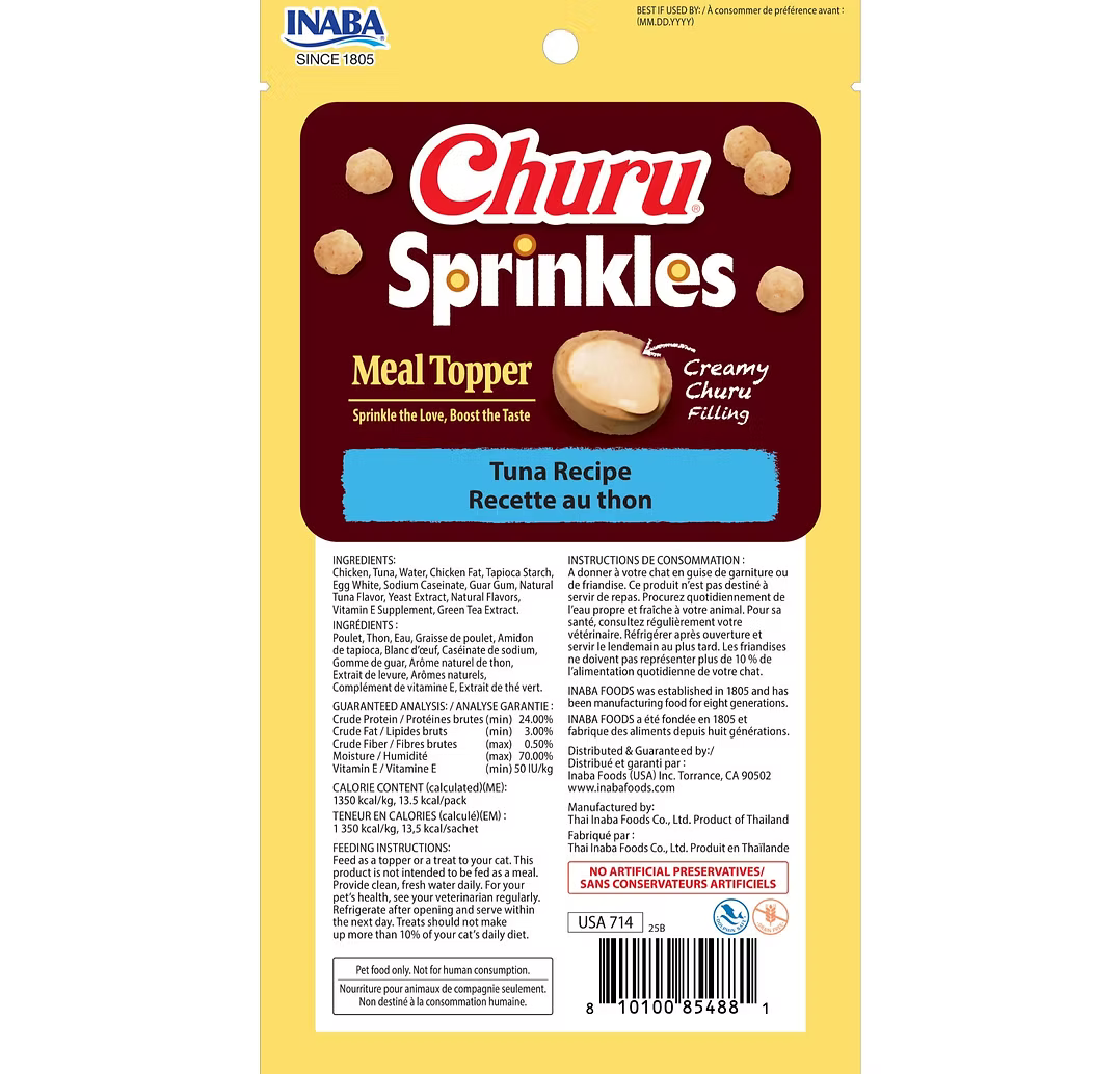 INABA Churu Sprinkles Meal Topper Cat Treats 10G * 3Pack