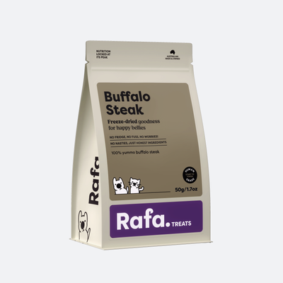 RAFA Raw Freeze-Dried Treats | Human-Grade Buffalo Steak