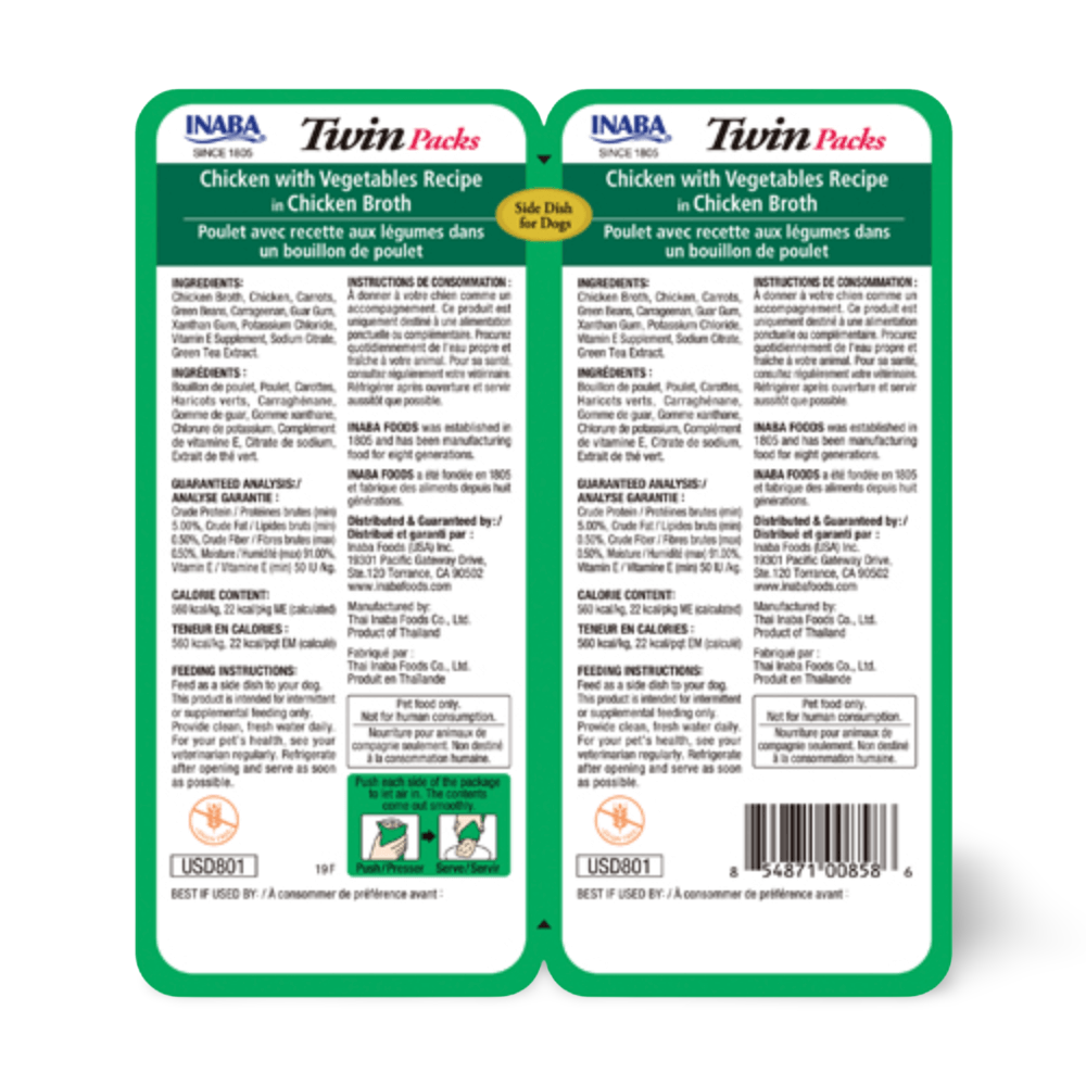 INABA Dog Twin Packs Chicken With Vegetables In Chicken Broth 80G