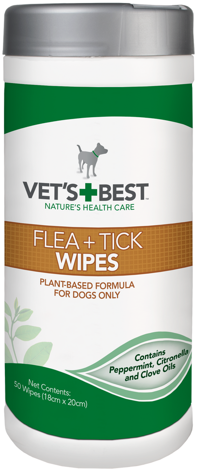 VET'S BEST Flea & Tick Wipes for Dogs