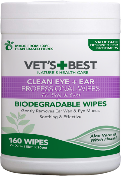 VET'S BEST Clean Eye + Ear Professional Wipes for Dogs & Cats