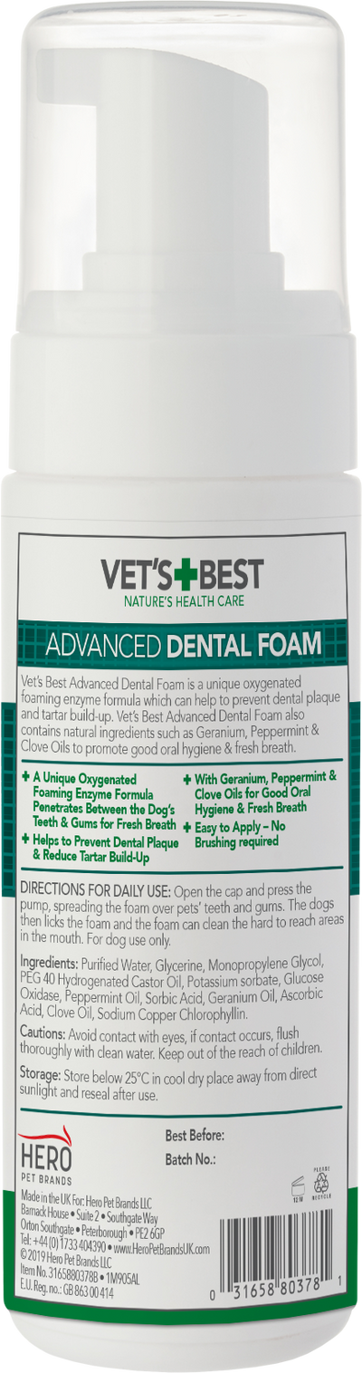 VET'S BEST Advanced Dental Foam