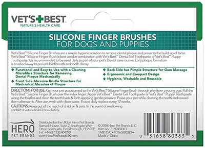 VET'S BEST Dental Silicone Finger Toothbrushes For Dogs