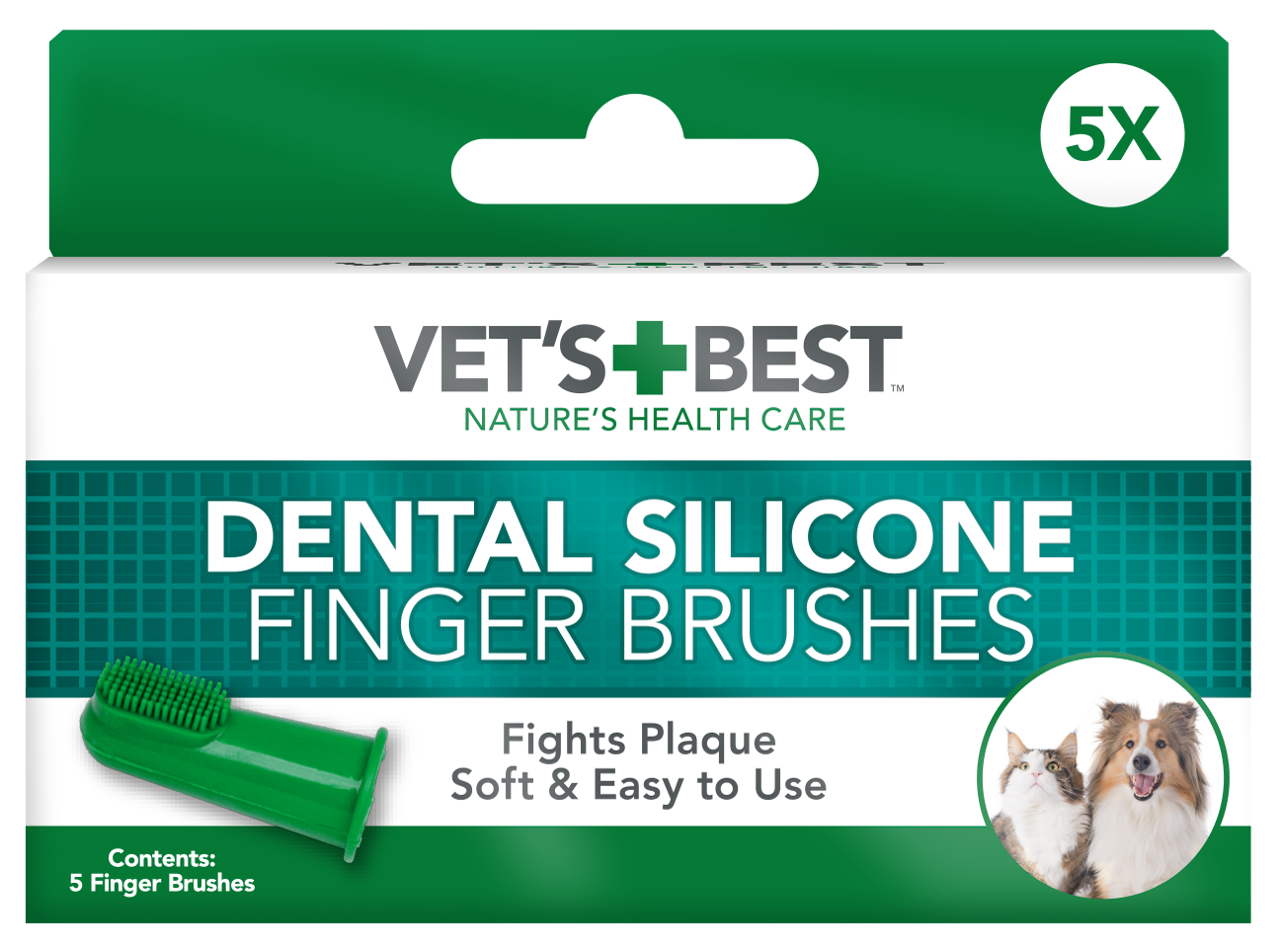 VET'S BEST Dental Silicone Finger Toothbrushes For Dogs