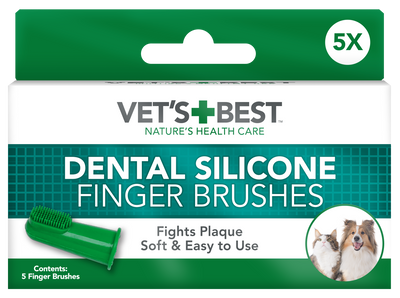 VET'S BEST Dental Silicone Finger Toothbrushes For Dogs