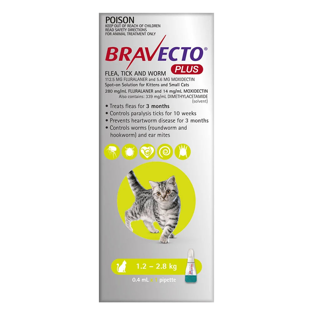 BRAVECTO  Plus For Small Cats 1.2 - 1.8 KG