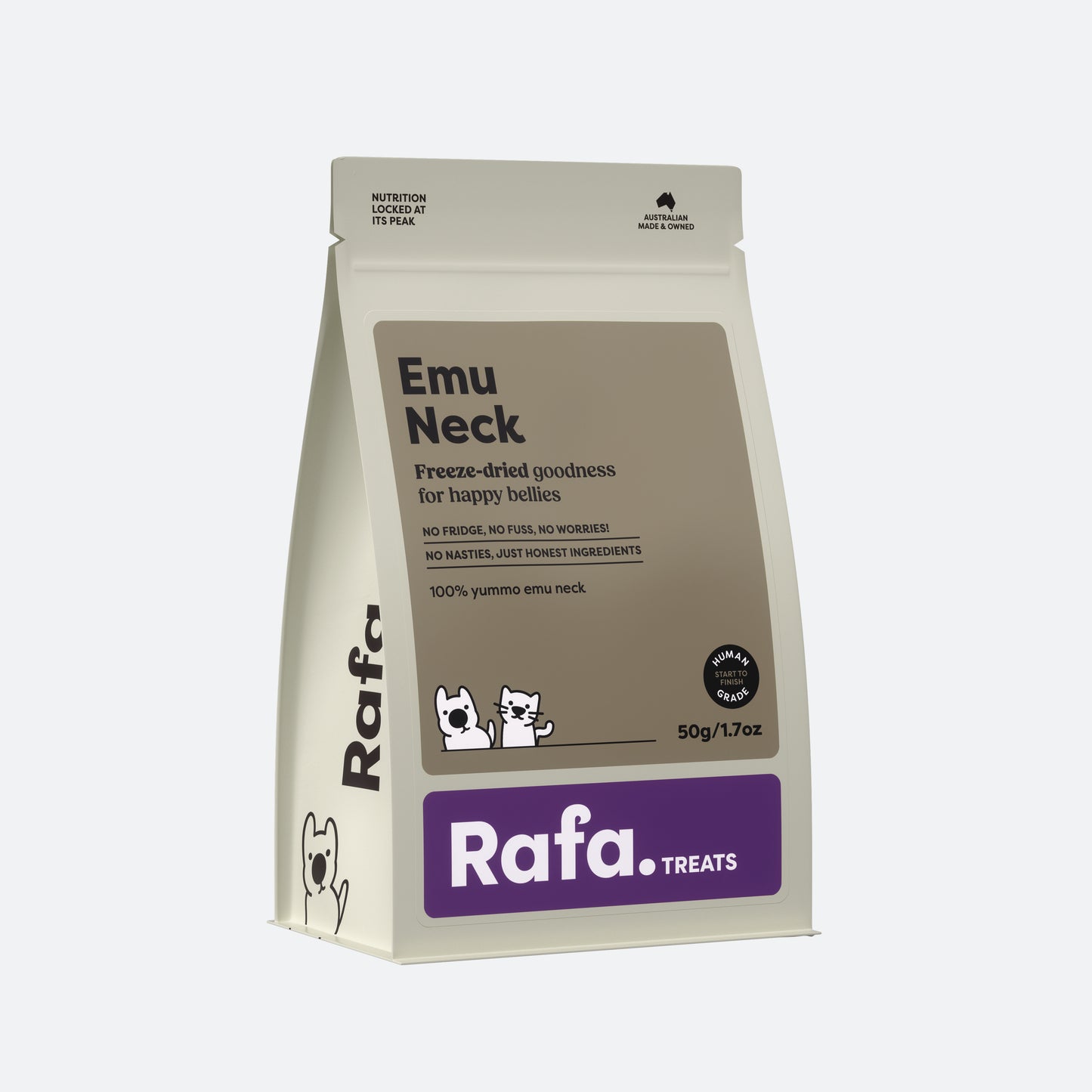 RAFA Raw Freeze-Dried Treats | Human-Grade Emu Neck