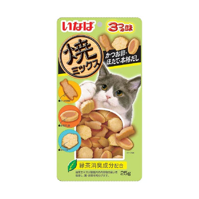 CIAO Soft Bits Mix Chicken Fillet with Tuna with Dried Bonito Scallop Flavor 25G