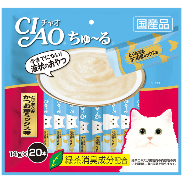 CIAO Churu Chicken Fillet and Sliced Bonito Flavor 20P