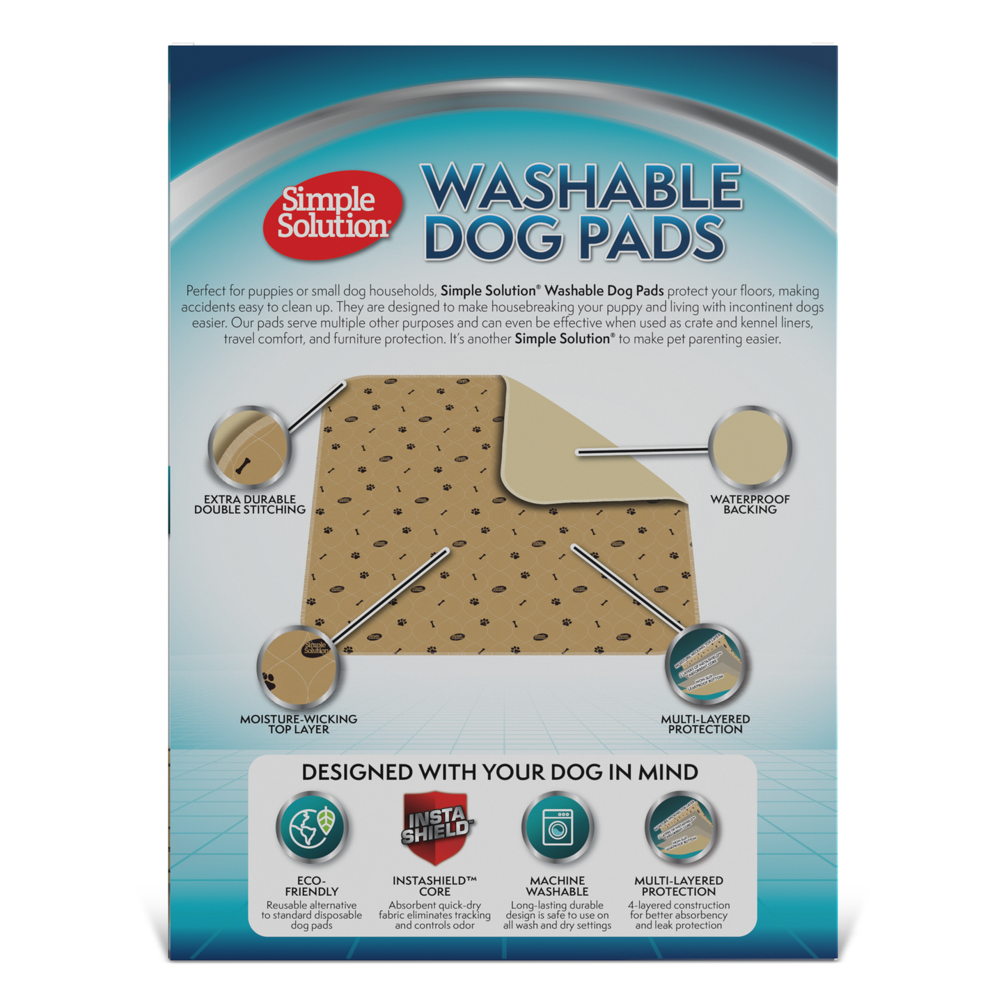 SIMPLE SOLUTION Washable Dog Pads 2 Packs