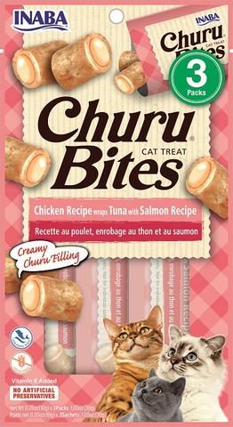 INABA Cat Churu Bites Chicken Wraps With Tuna Salmon 30G