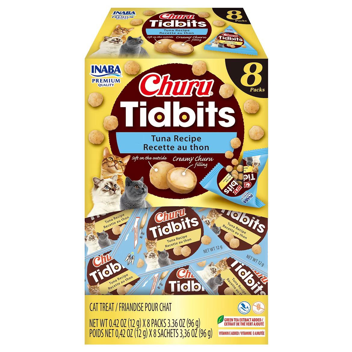 Inaba Churu Tidbits Premium Pet Cat Treats 8 Pack 96g