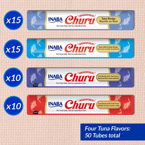 INABA Cat Churu Puree Tuna Seafood Varieties 50P