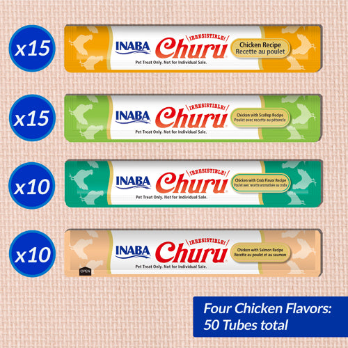 INABA Cat Churu Puree Chicken Seafood Varieties 50P