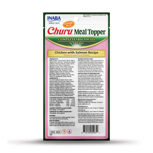 INABA Dog Churu Meal Topper Chicken with Salmon Recipe 56G