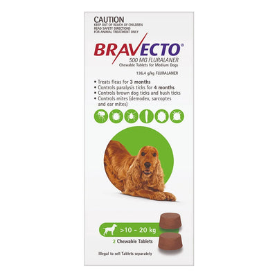 BRAVECTO  For  Medium Dogs 10-20KG  Green