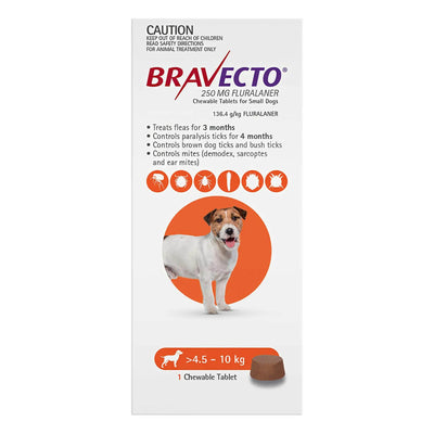 BRAVECTO  For  Small Dogs 4.5-10KG  Orange