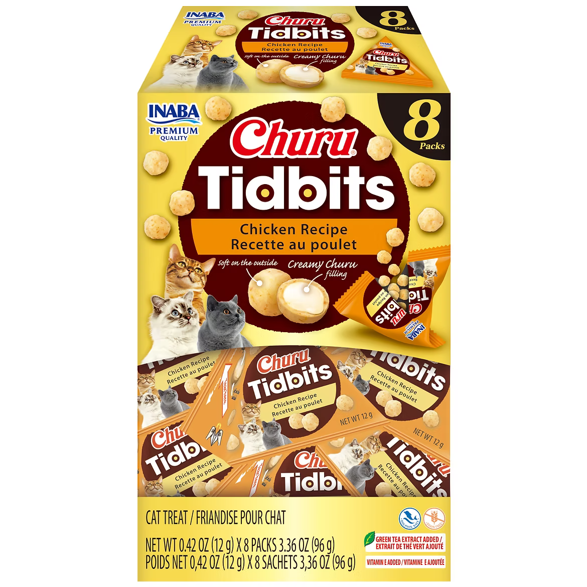 Inaba Churu Tidbits Premium Pet Cat Treats 8 Pack 96g