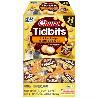 Inaba Churu Tidbits Premium Pet Cat Treats 8 Pack 96g