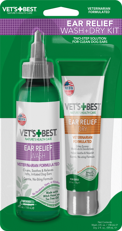 VET'S BEST Ear Relief Wash & Dry Kit