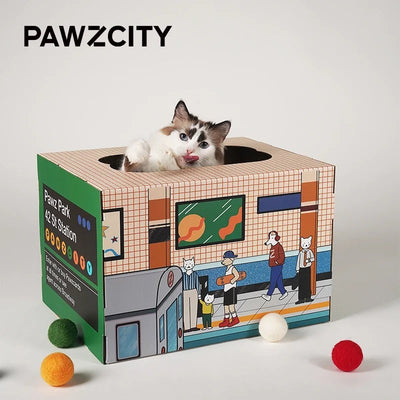 PAWZCITY Cat Scratcher House - New York Subway