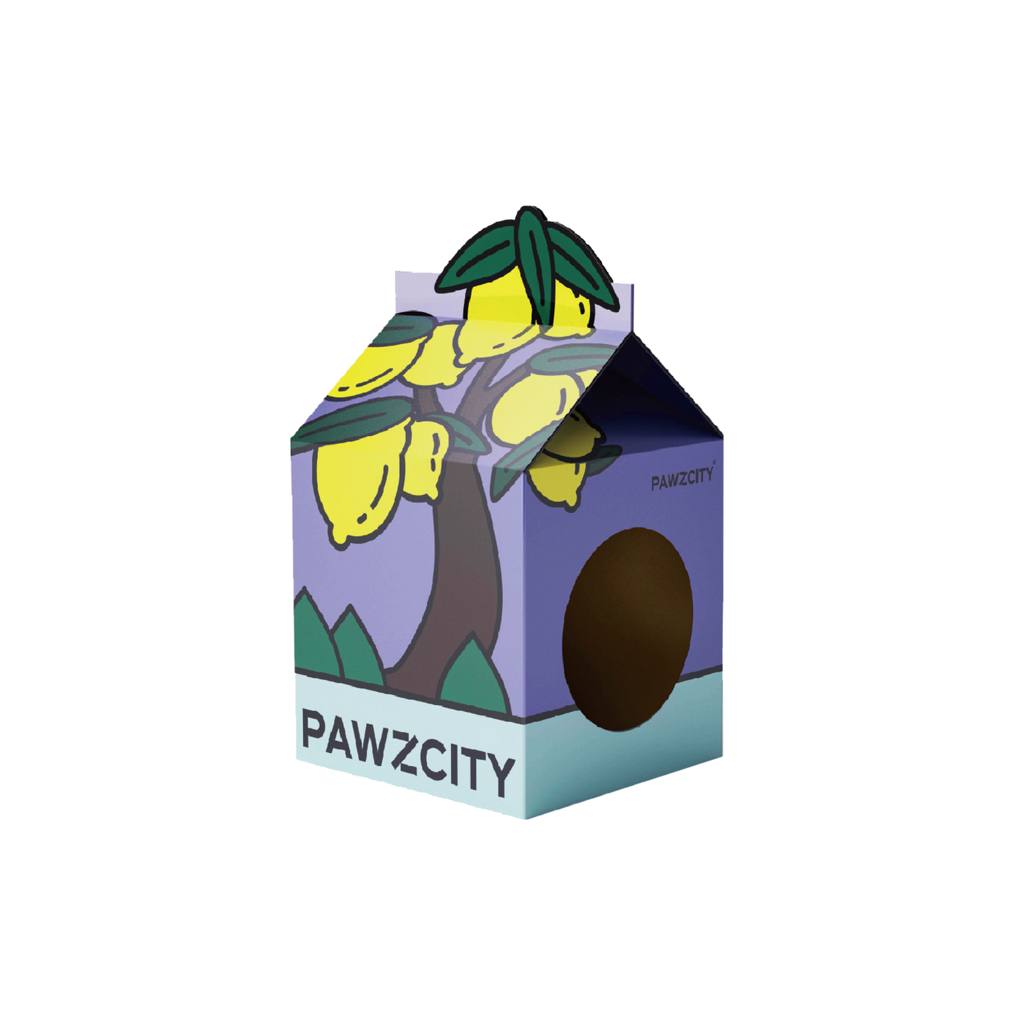 PAWZCITY Tetra-Pak Cat Scratcher House - Lemon