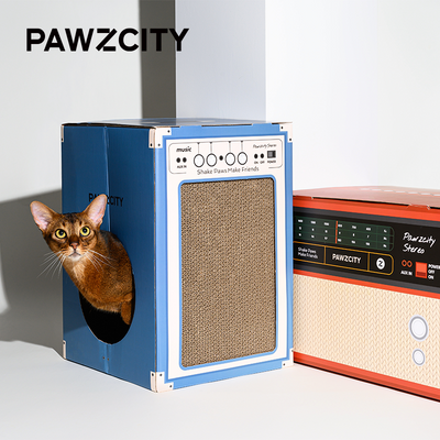 PAWZCITY Vintage Speaker Cat Scratching House - A