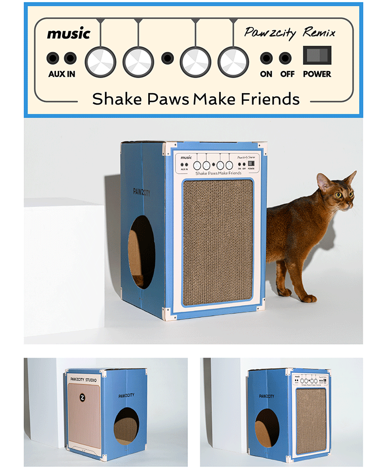 PAWZCITY Vintage Speaker Cat Scratching House - B